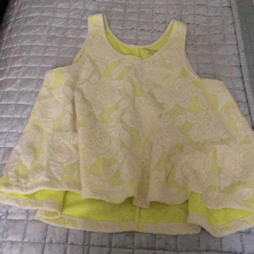 Neon flower print flowing tank top